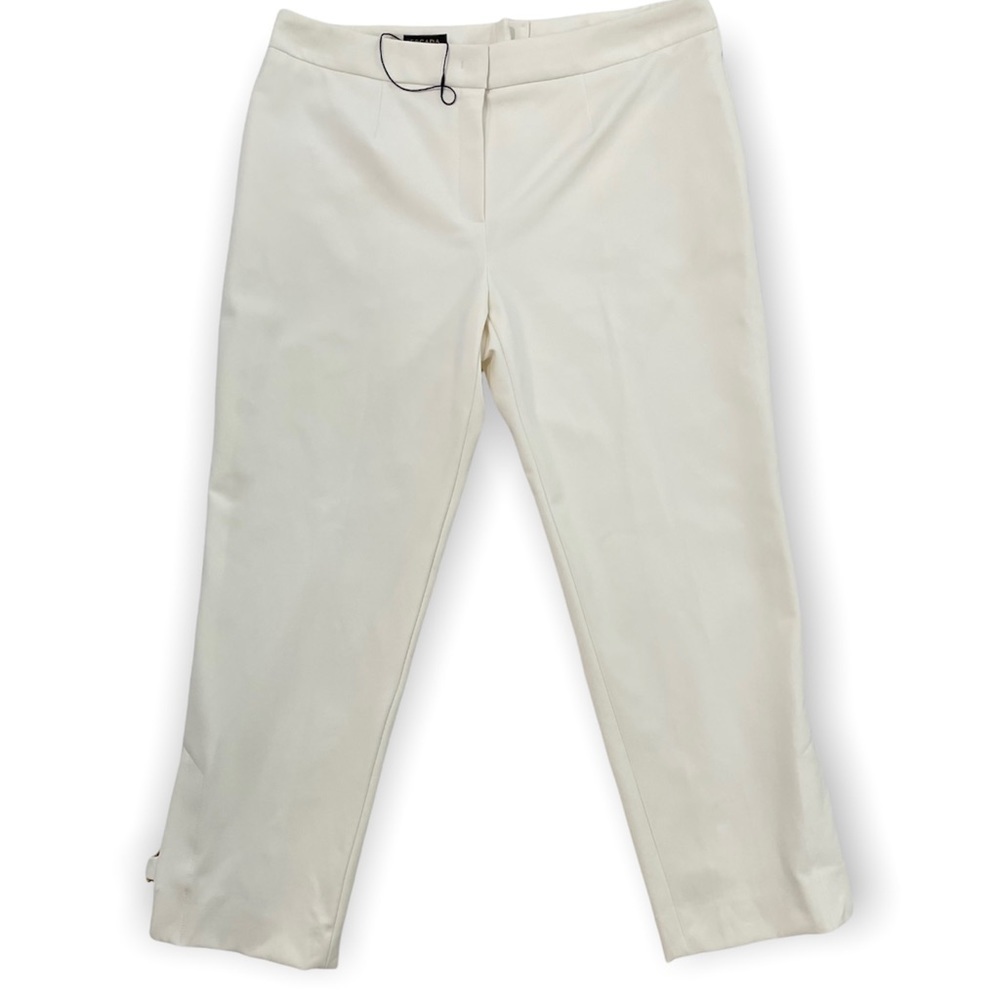 Escada Turka Buckle Hem Cropped Trousers Like New Off White Pants Flat Front‌‌‌